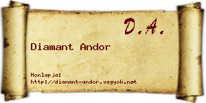 Diamant Andor névjegykártya