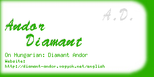 andor diamant business card